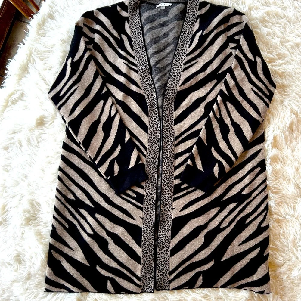 Sioni Animal Print Cardigan - Size XL